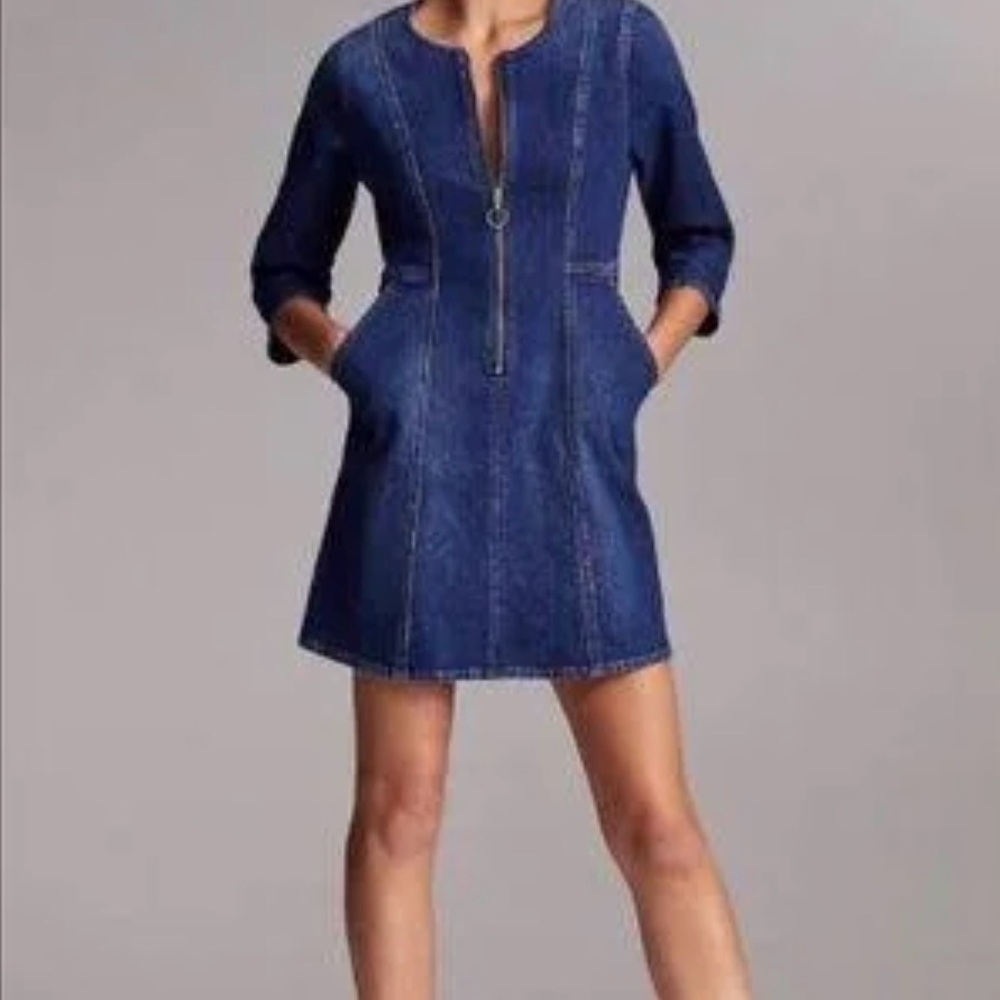 Aritzia Denim Forum Jackie O Blue Denim Dress